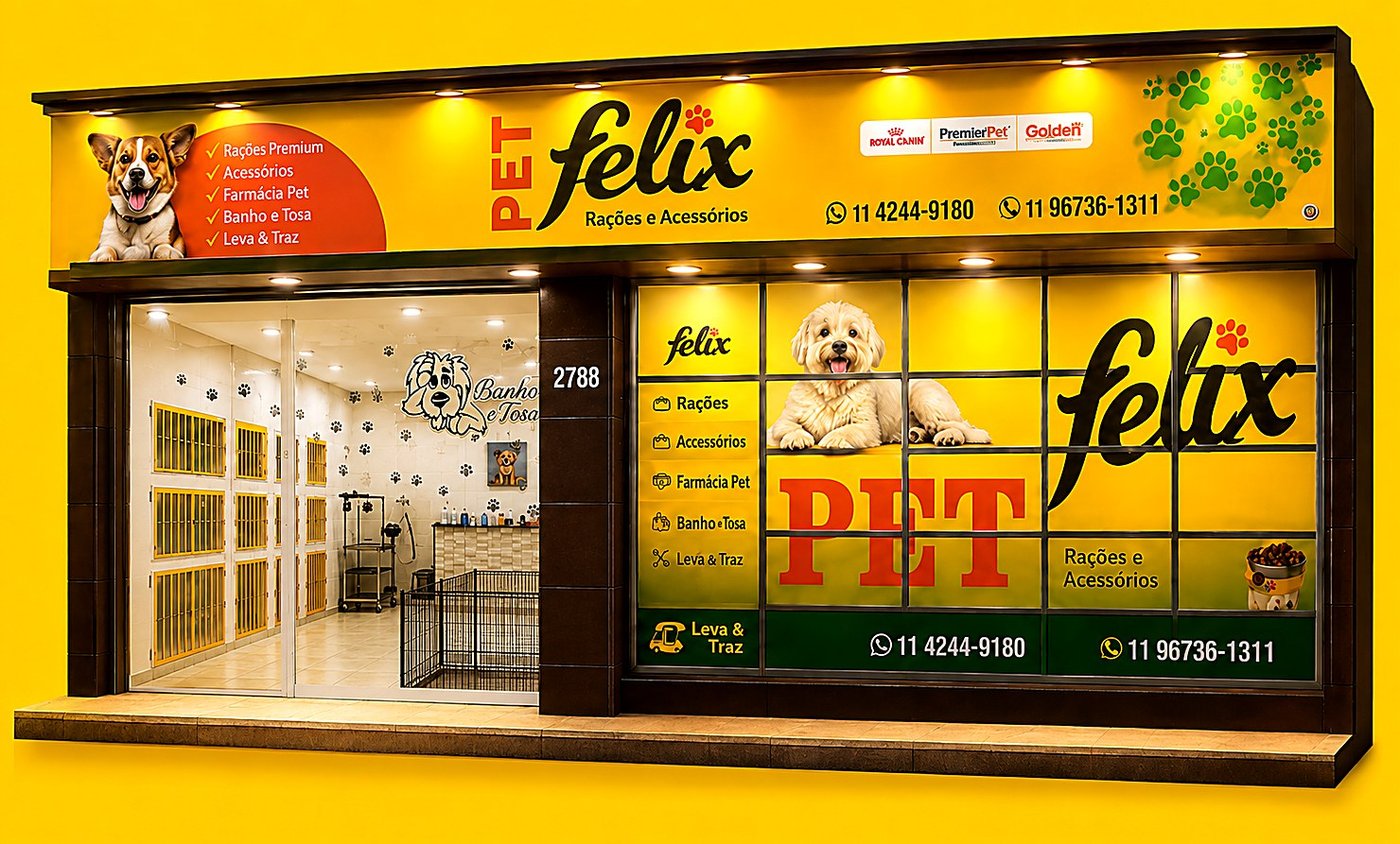 Loja Pet Félix — rações, acessórios e banho e tosa — em Embu das Artes